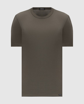 Tom Ford Khaki T-shirt with logo T4M081040