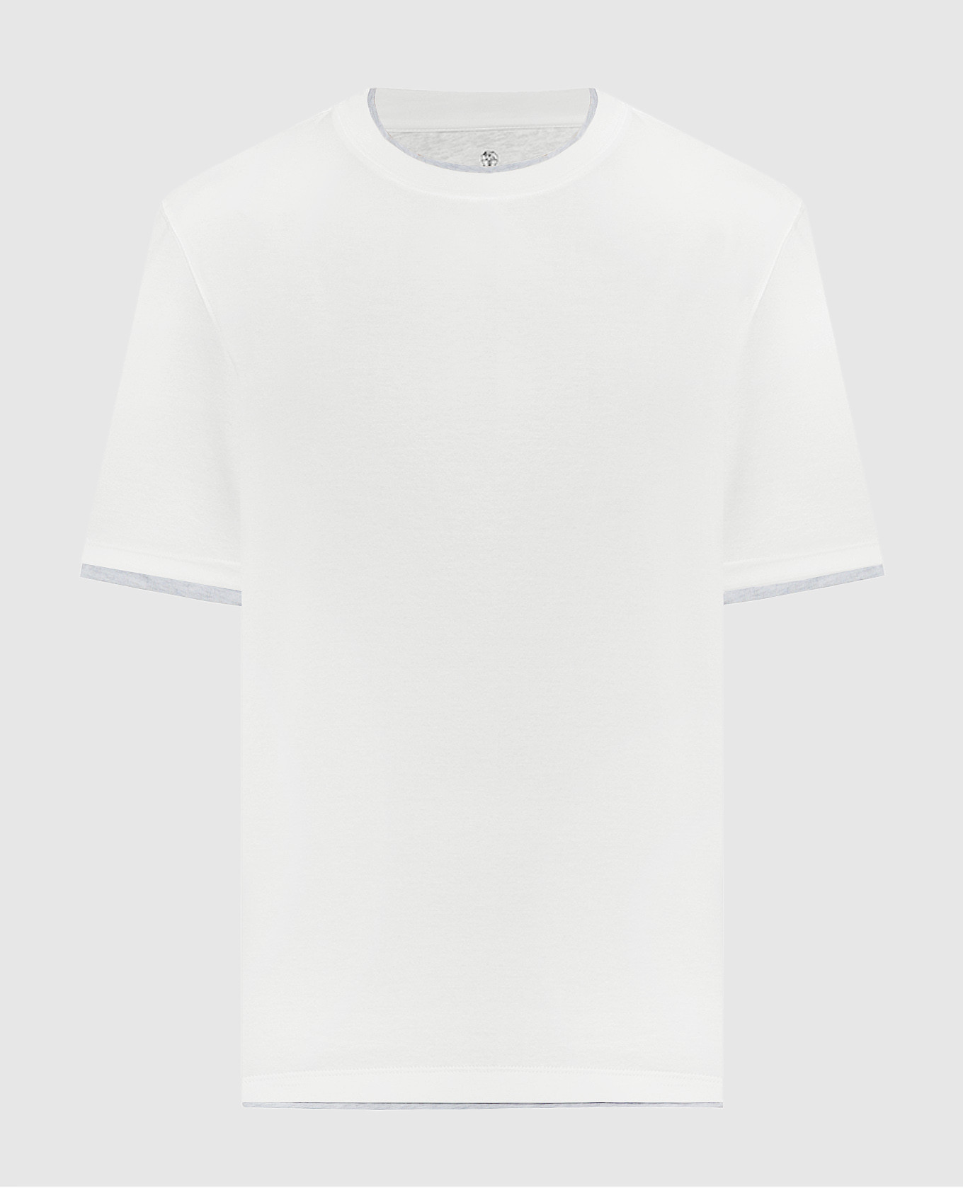 

White t-shirt with layering effect Brunello Cucinelli