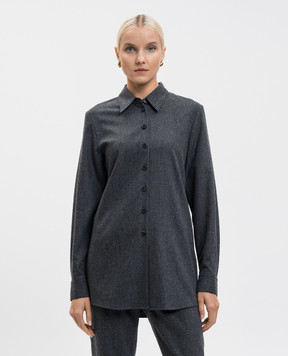 Khaite Auryn grey wool and cashmere shirt 2412604