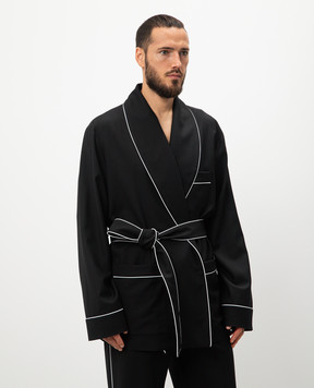 Dolce&Gabbana Black cardigan made of wool G2TQ4TFU2SB