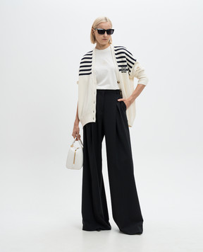 Del Core Black palazzo pants with wool P001752T0891