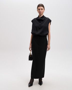 Toteme Black midi skirt with wool 251WRB4288FB0026