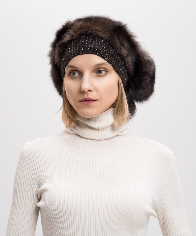 Rindi Brown cap made of sable fur 4016ZBM5 image 2