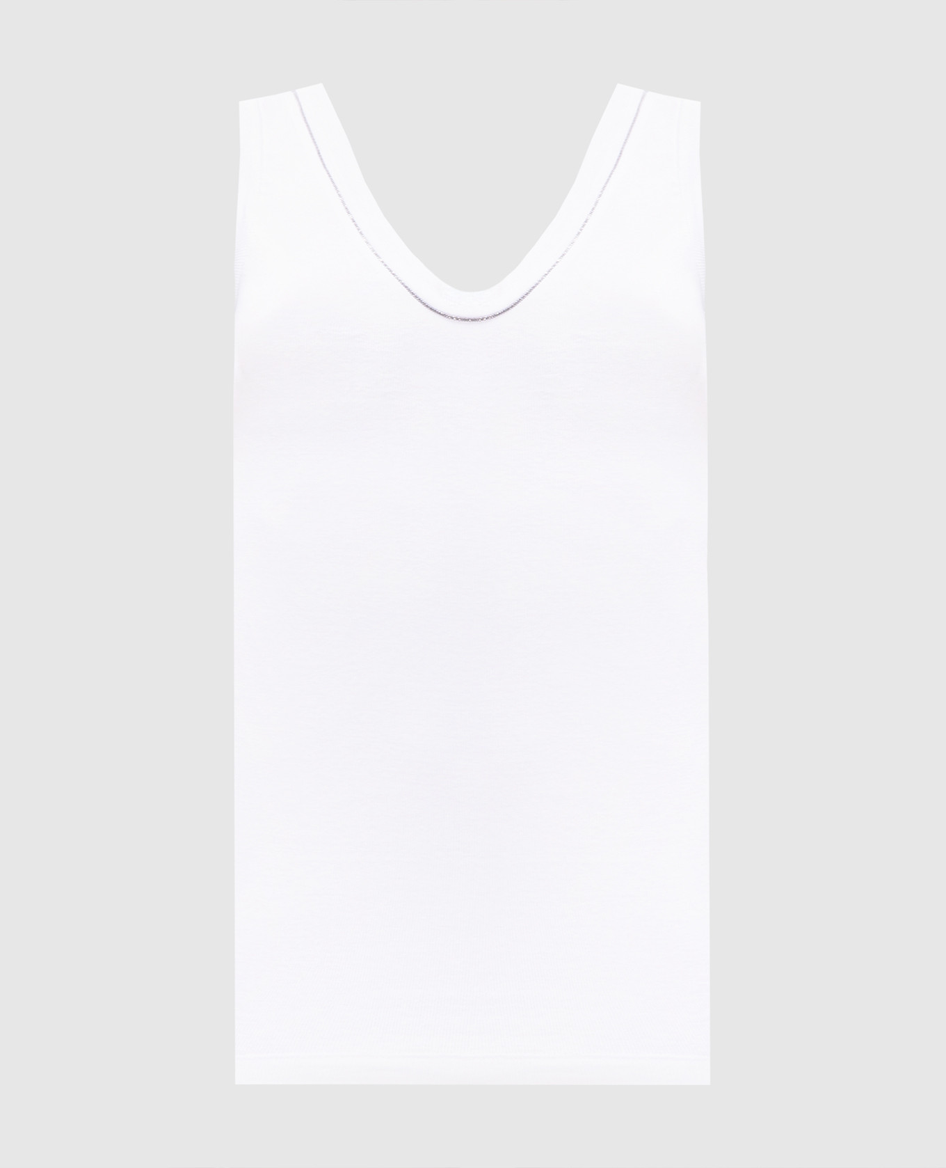 

White ribbed top with monil chain Brunello Cucinelli