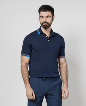 ISAIA Blue polo MG8244Y0463