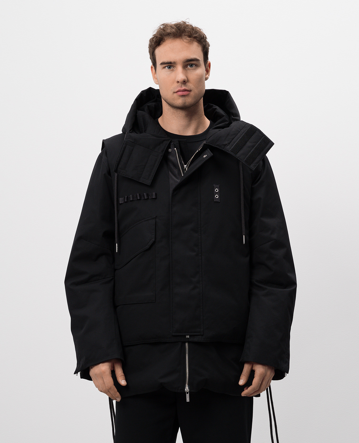 Arctic Double black down jacket with removable vest Helmut Lang 4