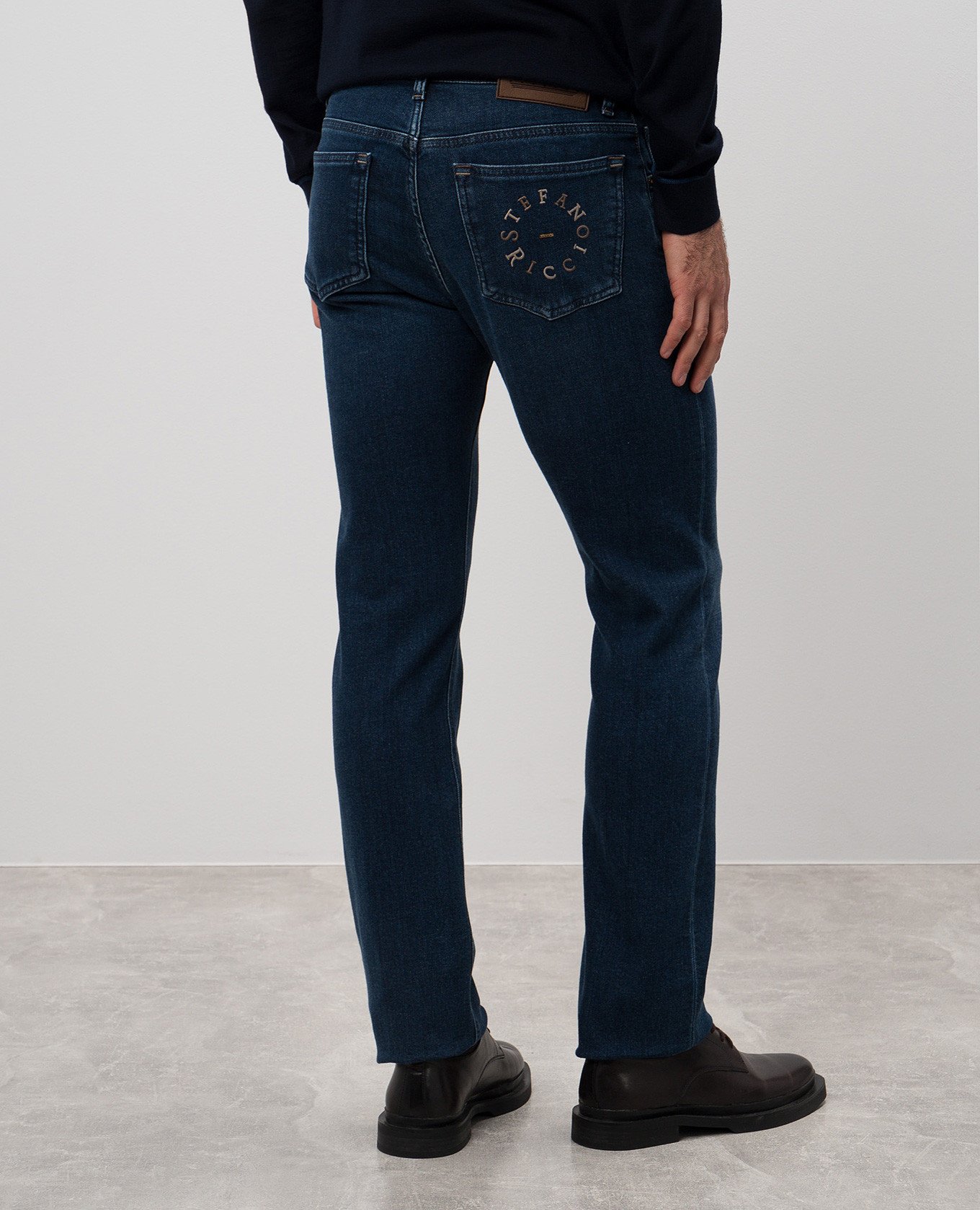 

Blue jeans with logo embroidery Stefano Ricci