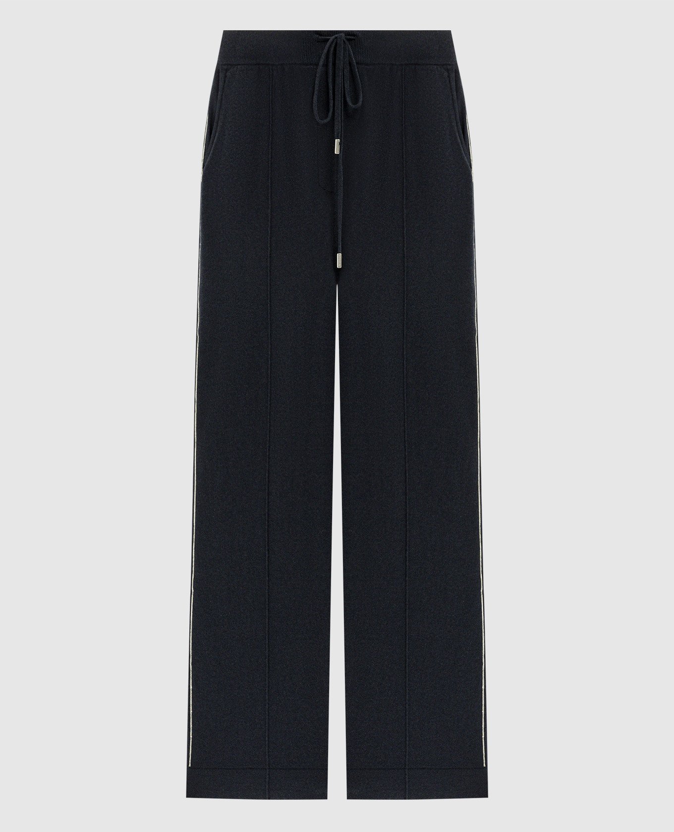 

Blue sweatpants made of wool, silk and cashmere with a monil chain Peserico