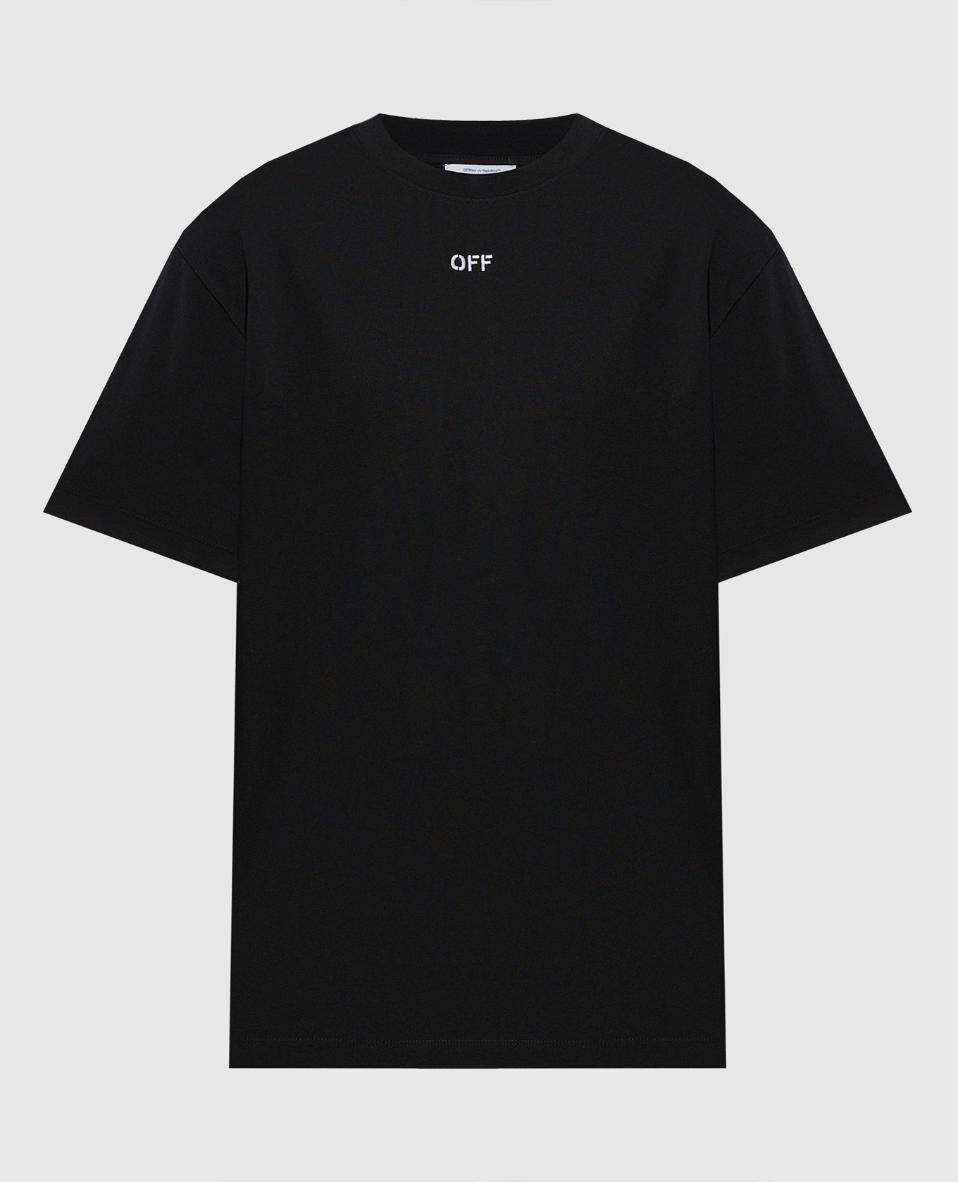 Black t-shirt with logo embroidery off-white