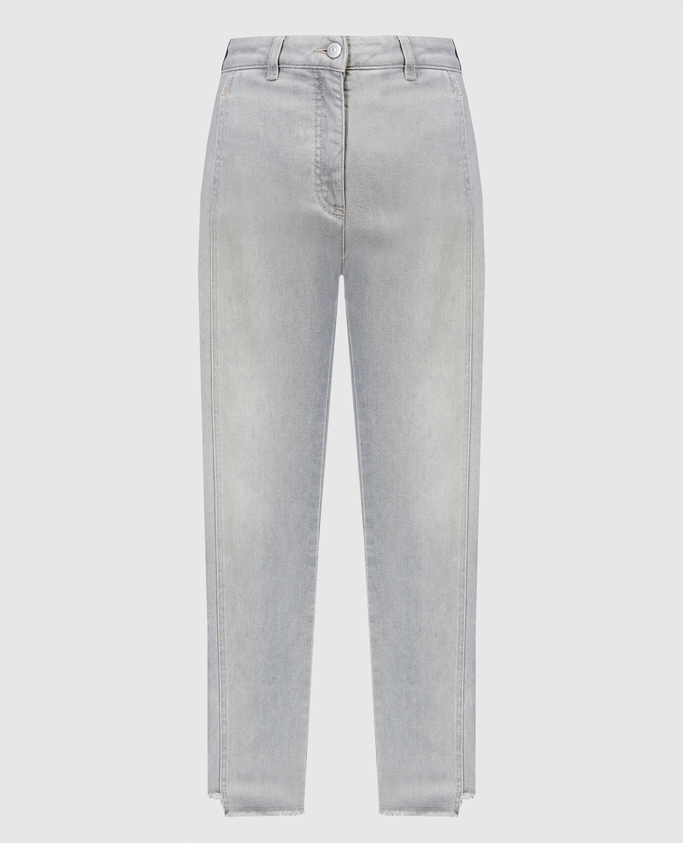 

Gray cropped jeans with logo patch Peserico, Серый