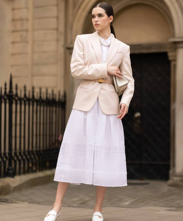 Max Mara - White PATTO skirt with lace PATTO - shop with