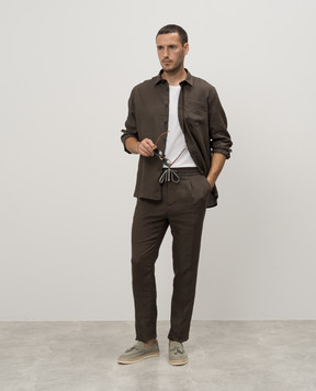 Cashmere&Whiskey Brown linen pants 2556