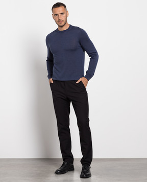 Cashmere&Whiskey Blue wool, silk and cashmere jumper MU8191318410R3XL