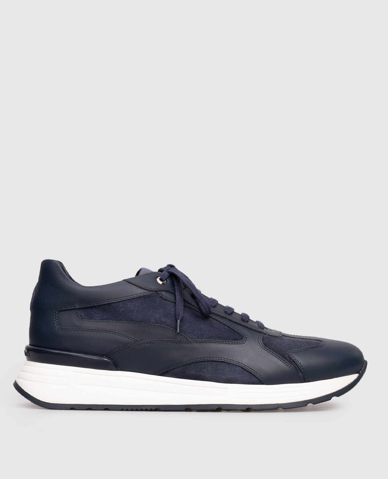 

Blue leather sneakers with textured monogram logo Stefano Ricci