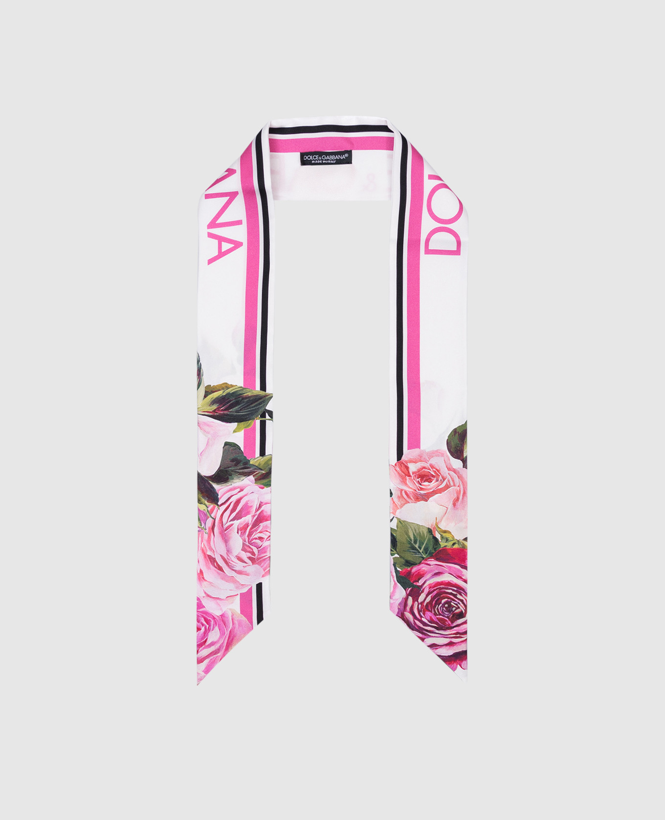 

White rose print silk twill ribbon Dolce&Gabbana