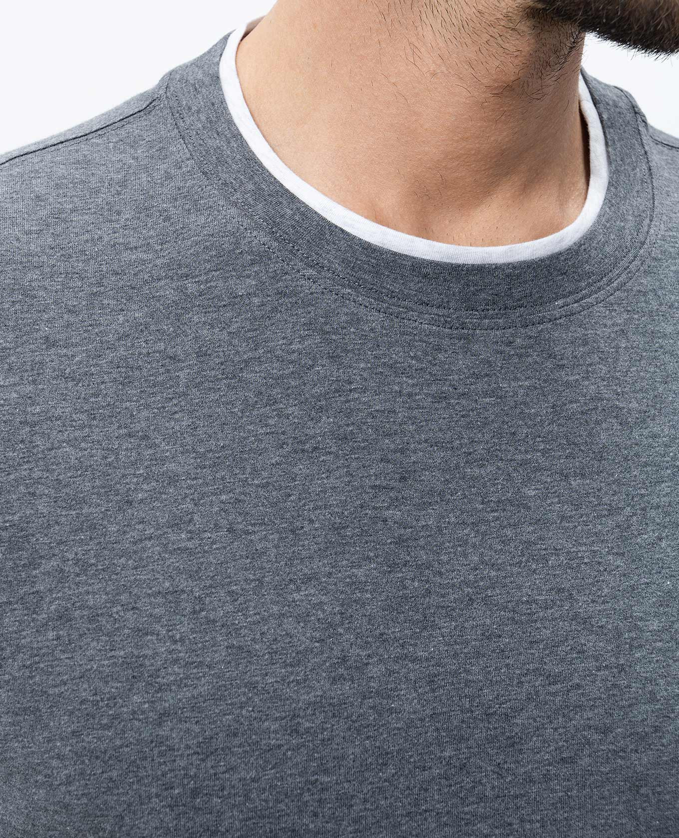 

Grey melange layered T-shirt Brunello Cucinelli
