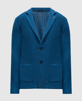 Officina 36 Blue cardigan with wool CUBG21