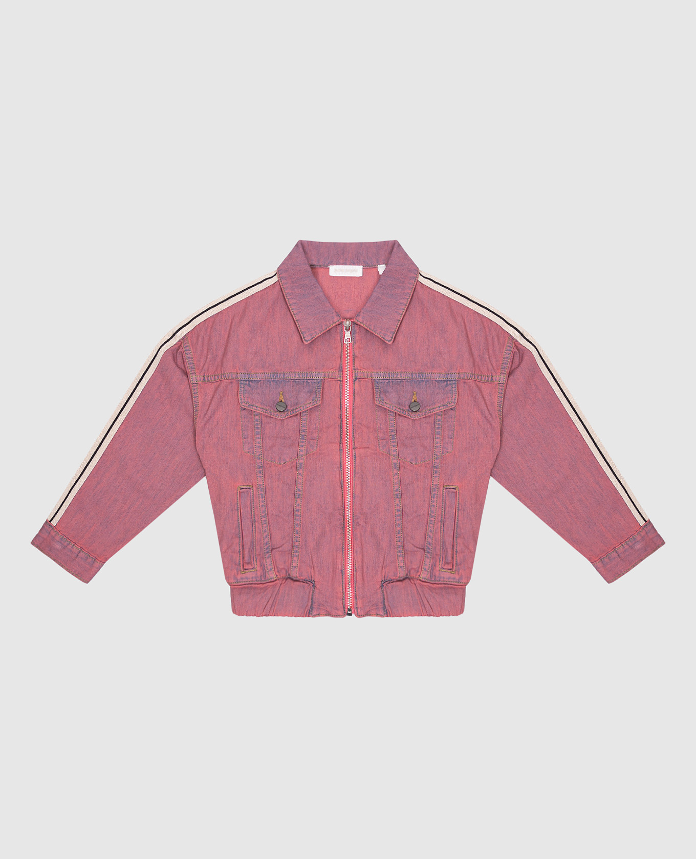 

Children's pink denim jacket with logo Palm Angels