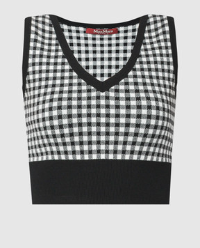 Max Mara Black Veleno checked top VELENO