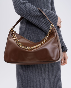 Twinset Liliane brown leather hobo bag 252TB7161
