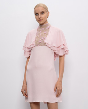 Giamba Pink dress with floral embroidery SG5181