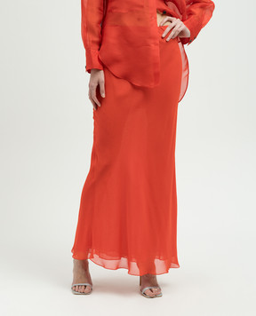 Khaite Red MAUVA maxi skirt made of silk 4118337W337