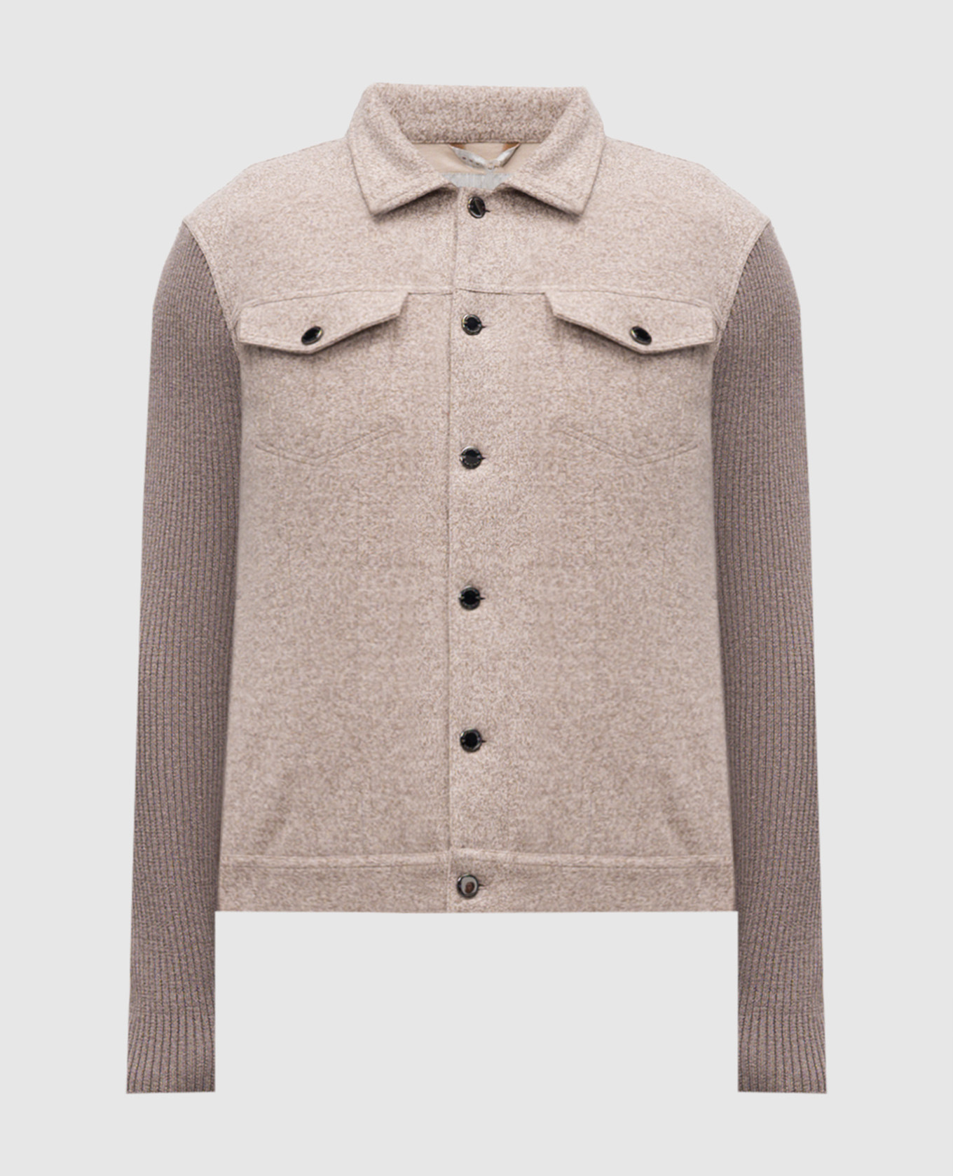 

Beige shirt-style wool jacket CAPOBIANCO