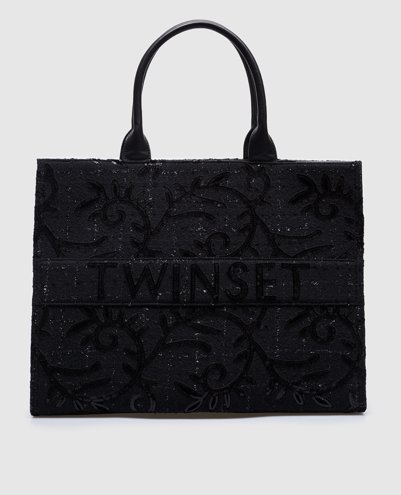 

Black logo tote bag with sequin appliqué Twinset