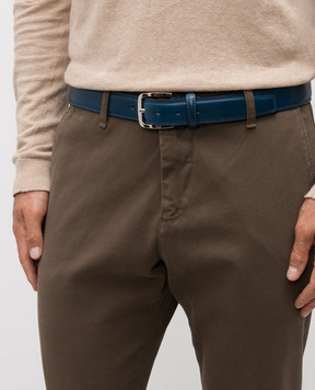 ISAIA Blue leather belt PLF80FB0080