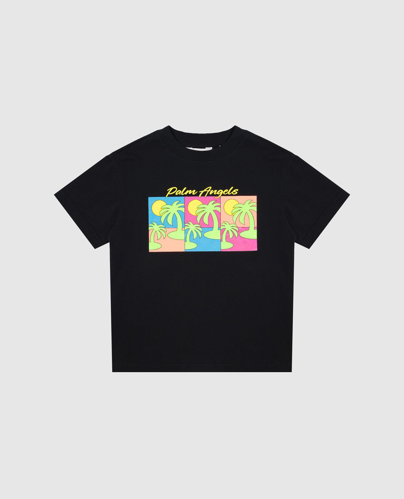 

Children's black T-shirt with logo print Palm Angels