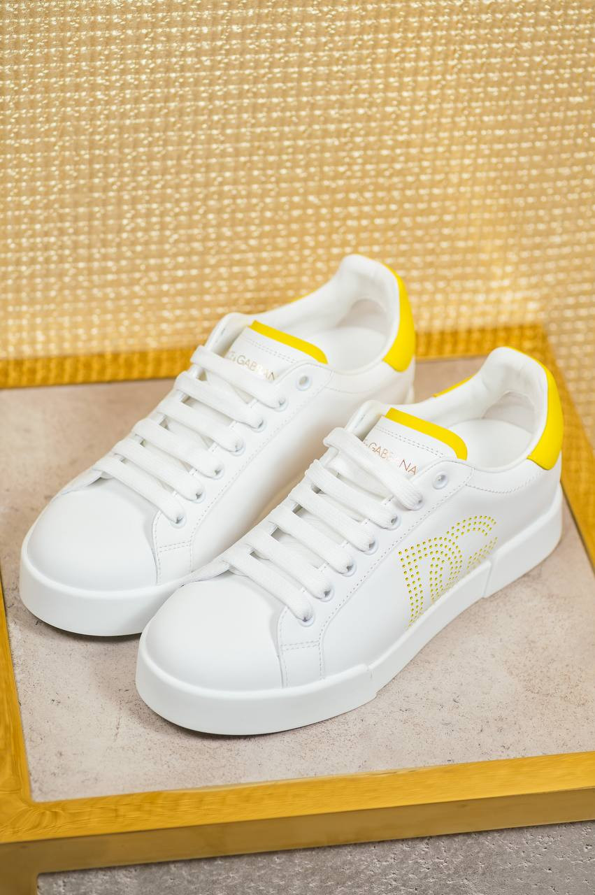 Portofino white leather sneakers with logo Dolce&Gabbana 6