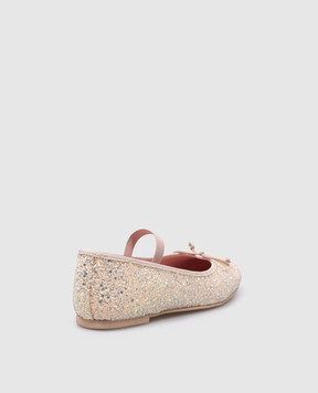 Pretty Ballerinas Children's beige ballet shoes Hannah with glitter 48793