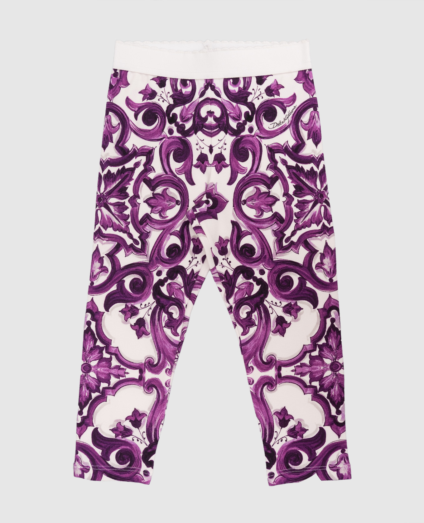 

Children's white leggings with Majolica print Dolce&Gabbana