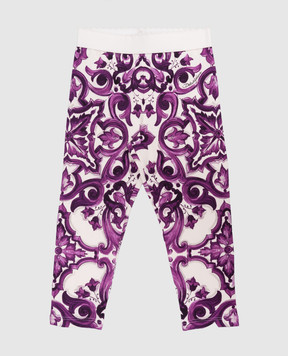 Dolce&Gabbana Children's white leggings with print L5JP5BHPGF4
