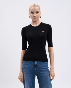 Twinset Black top with logo 252TP3240