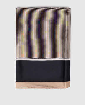 Saint Laurent Beige striped silk scarf CASSANDRE 8221383Y039