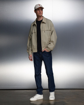 Ami Paris Khaki windbreaker with logo HJK051PA0009