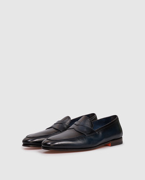 Santoni Blue leather loafers MCNG18837SA4SVOS