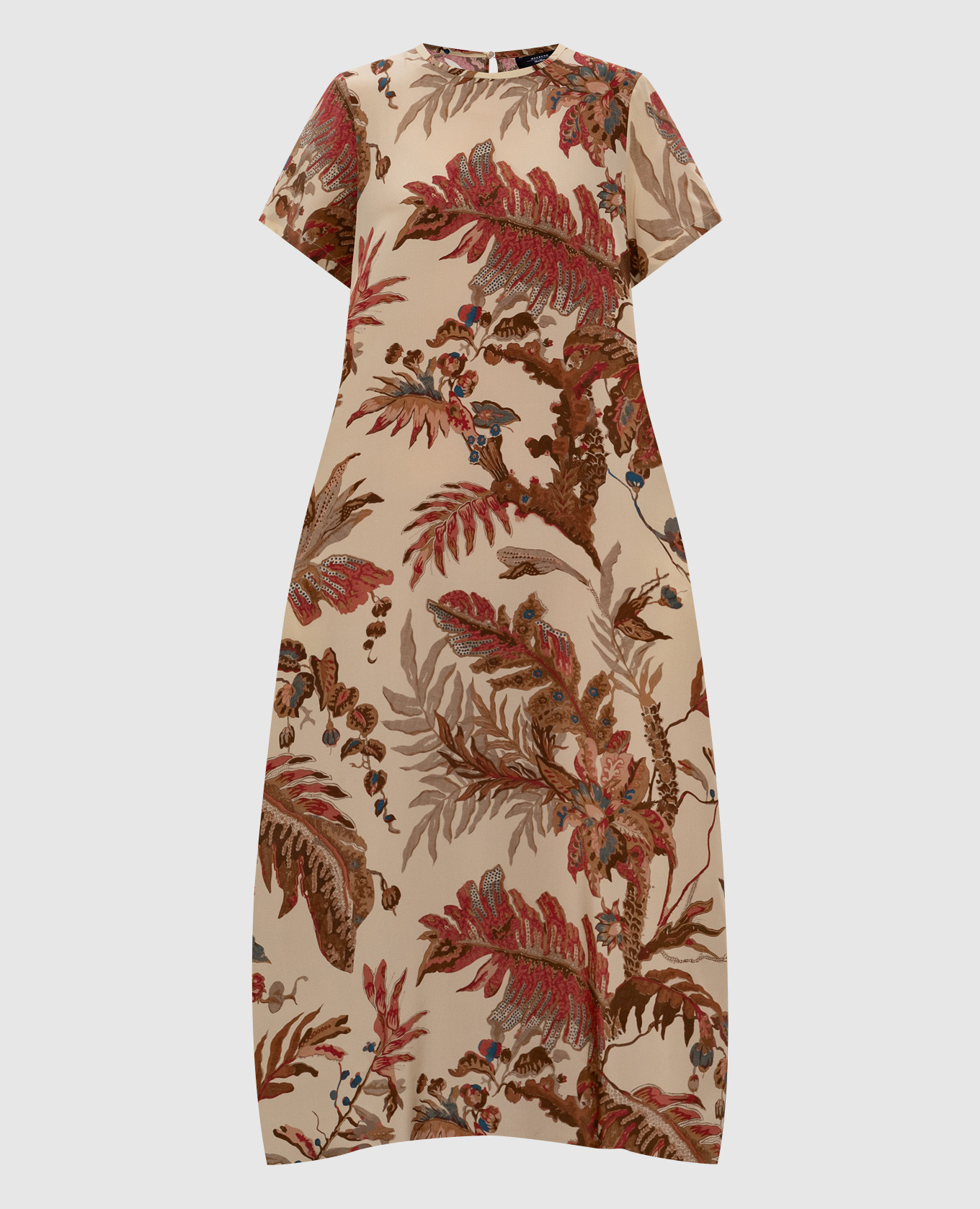 REVERE beige silk dress with floral print Max Mara Weekend