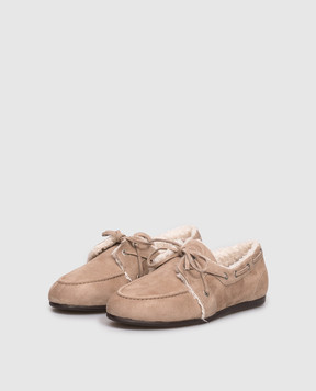 Peserico Beige suede topsiders A39706C0CC607
