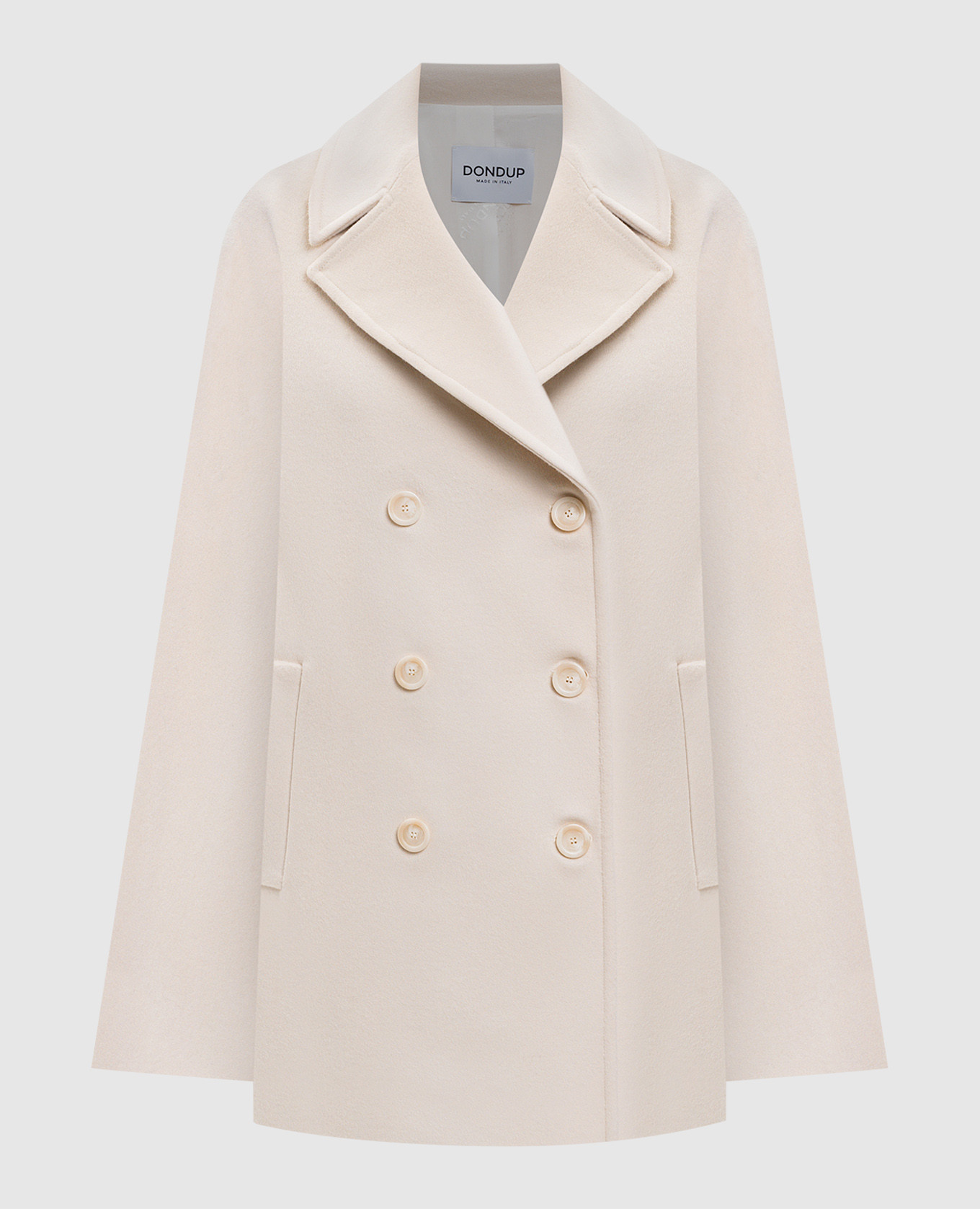 

Beige double-breasted wool and cashmere coat Dondup