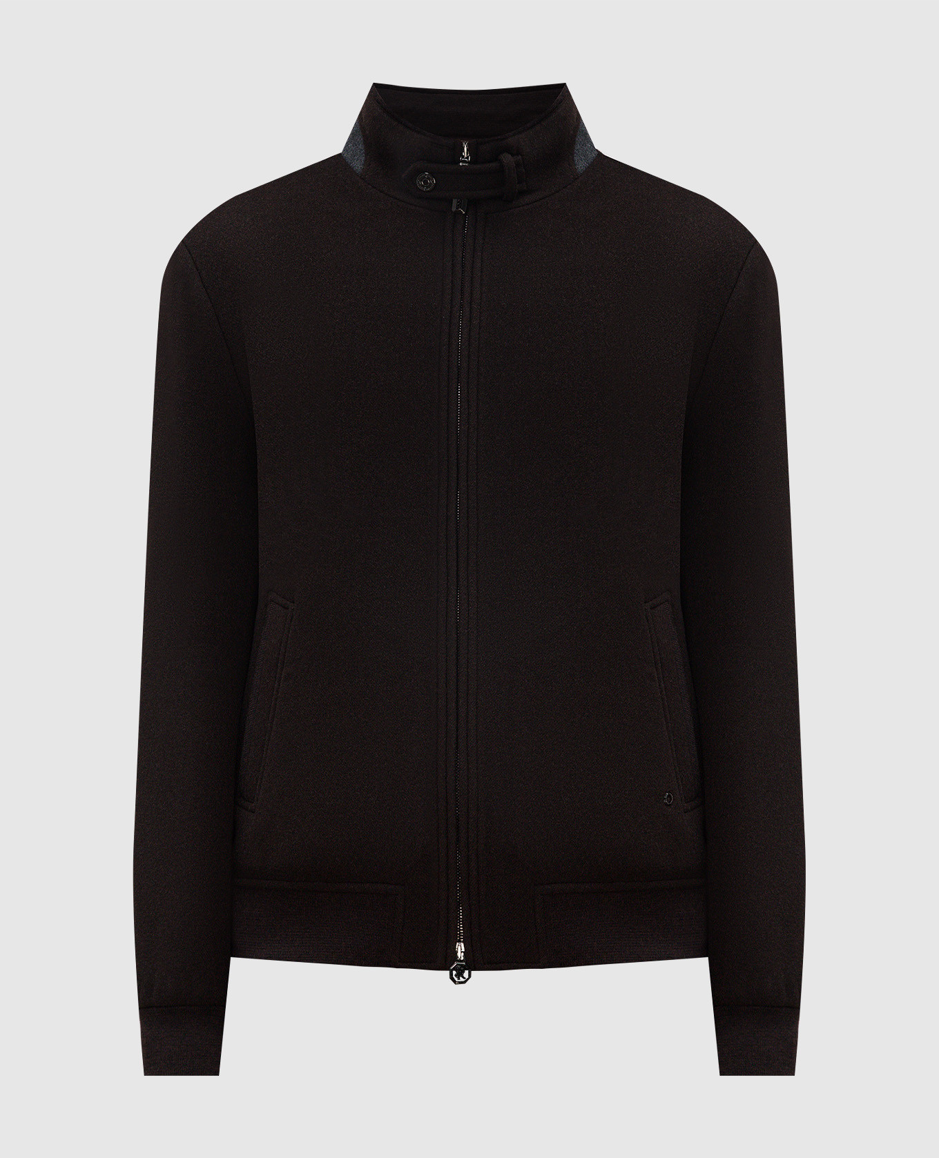 Brown wool jacket with logo stefano ricci