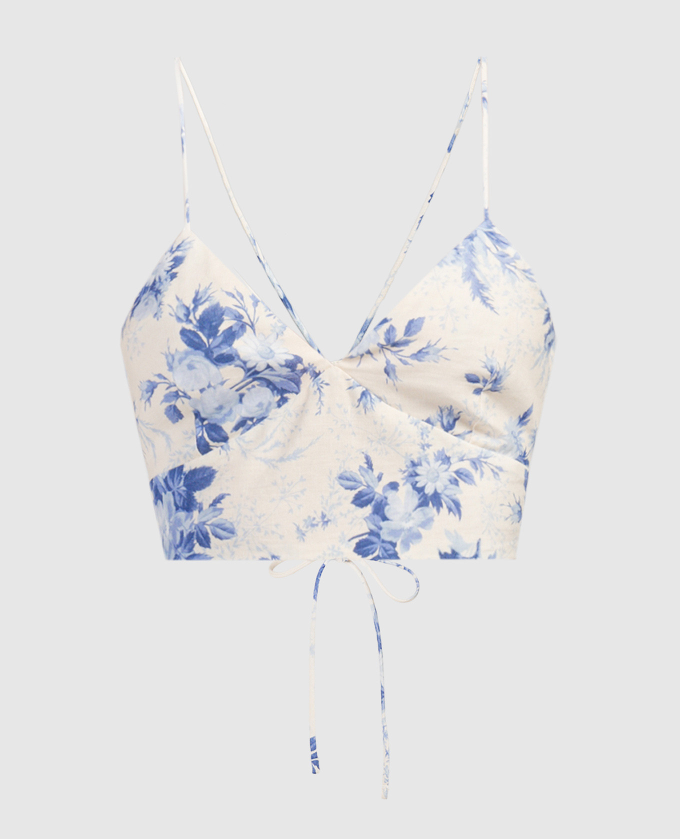 

Beige top with linen in a floral print Twinset