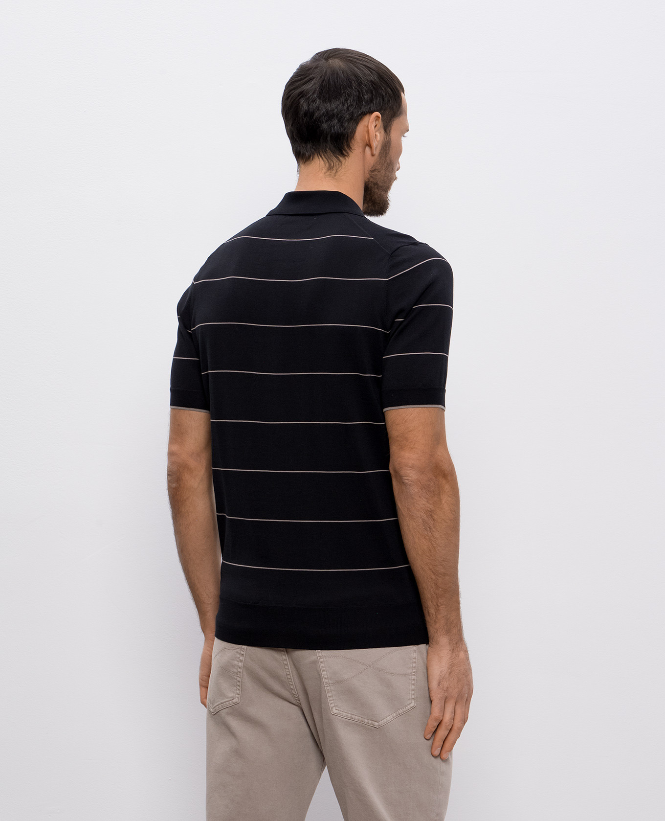 

Black striped polo shirt Brunello Cucinelli