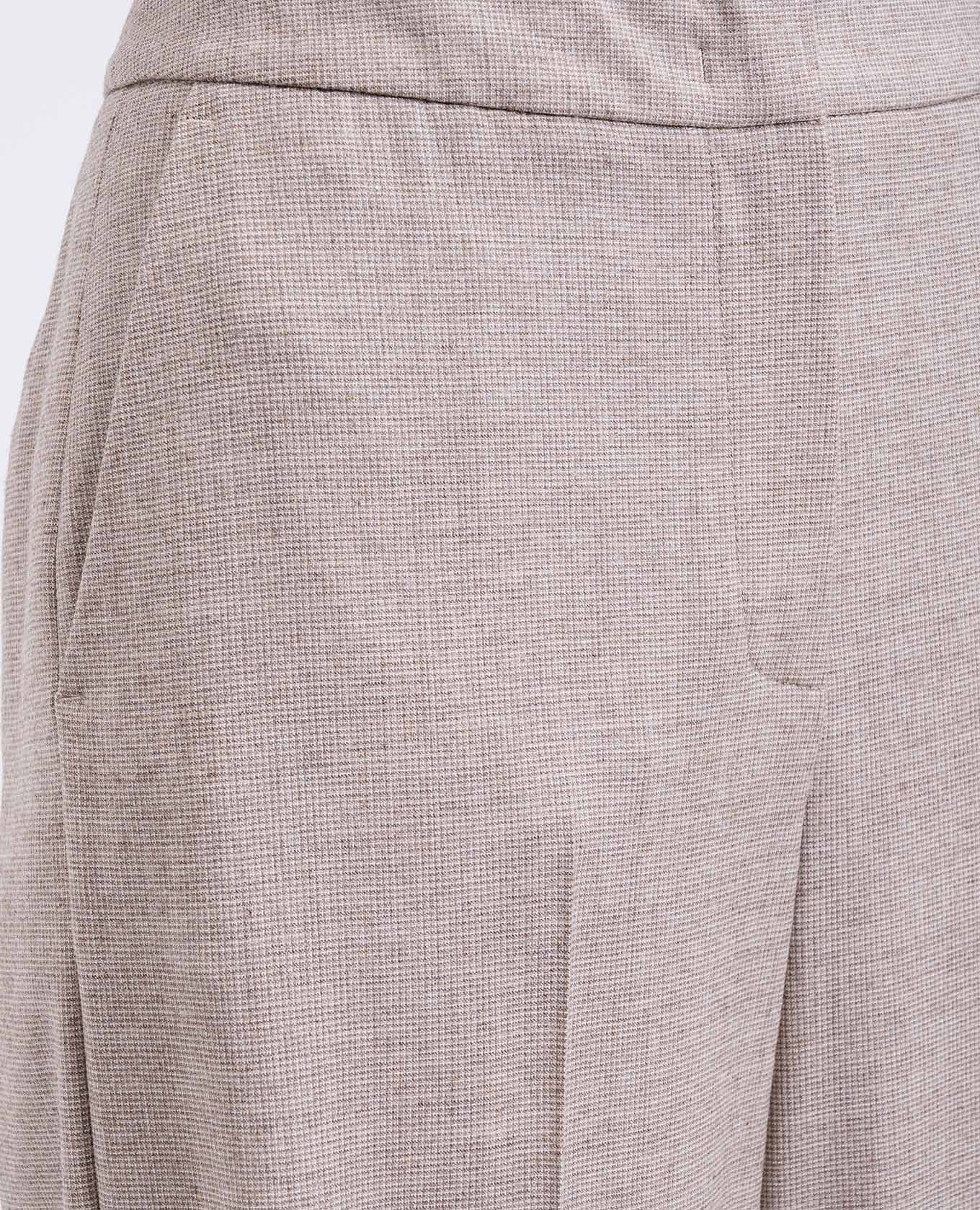 

Beige checked wool pants Peserico