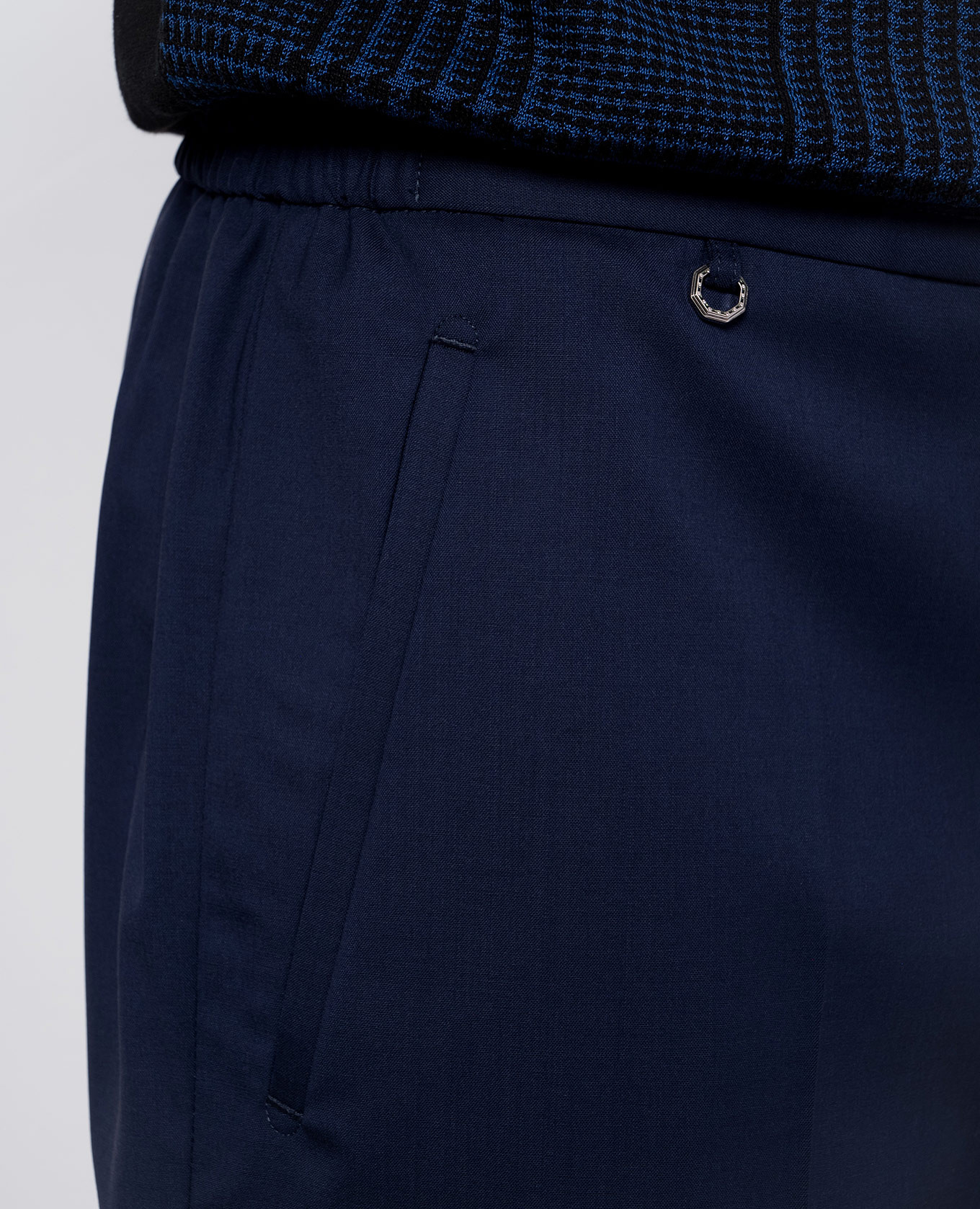 

Blue wool shorts with logo emblem Stefano Ricci