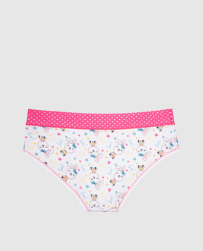 RiminiVeste Jadea children's white panties in a bunny print with the inscription girl love 495