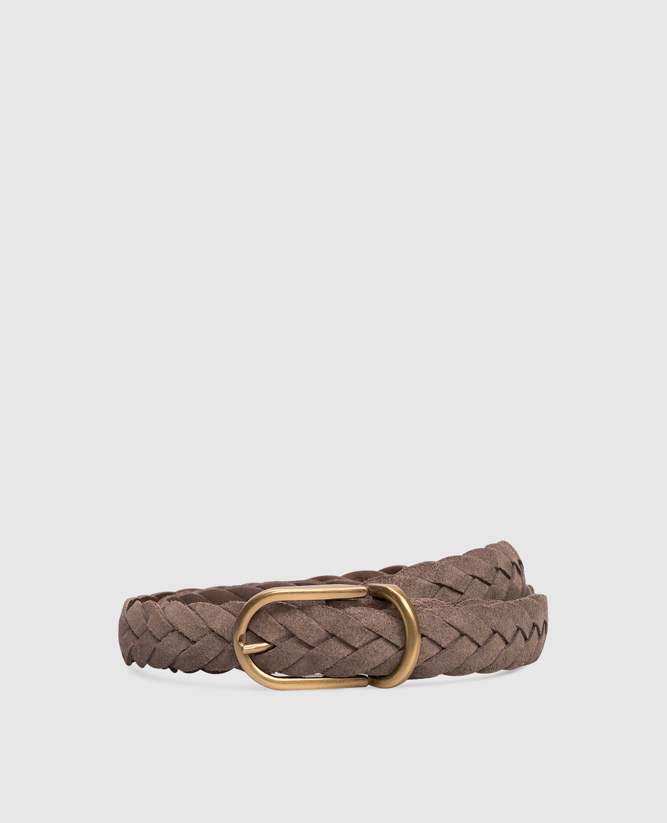 Brunello Cucinelli - Grey suede braided belt MAURP333 - shop