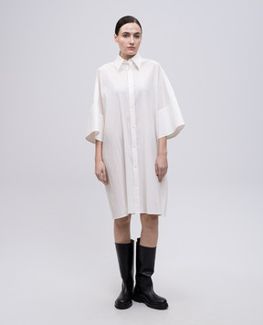 Y`S Yamamoto White shirt dress with a reaper effect YPB44030