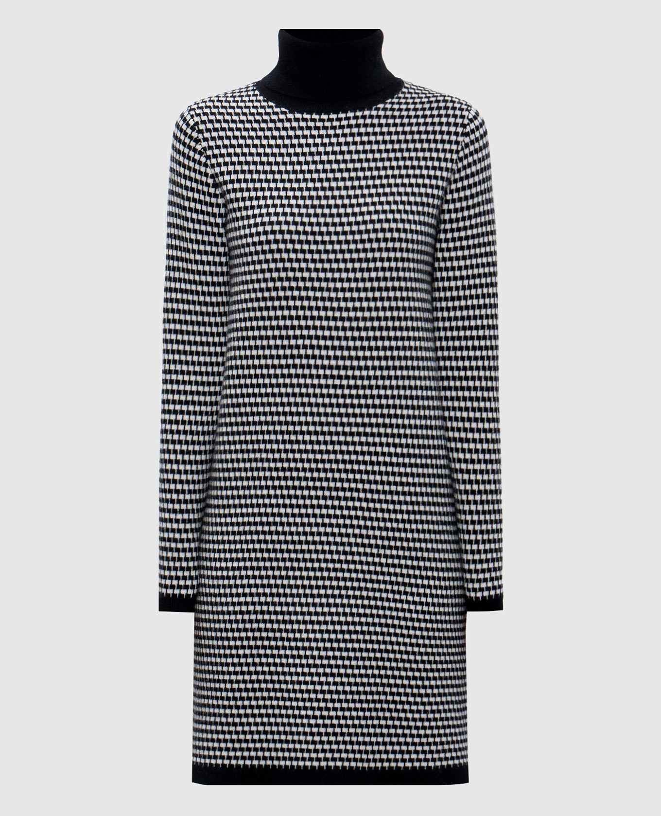 

Black midi dress made of wool and cashmere in a geometric pattern Allude